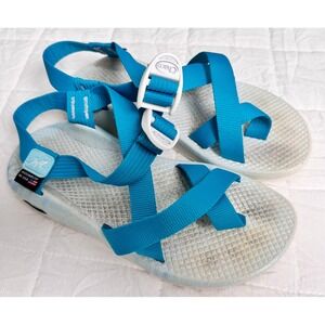 Chaco Z2 Cloud Blue Teal Sport Hiking Sandals Toe Loop Assembled USA W7